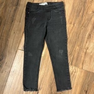 DENIM & CO GIRLS MID RISE JEGGINGS 5-6 year frayed ankle